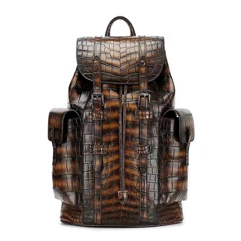 Alligator Skin Backpack Shoulder Bag Travel Bag