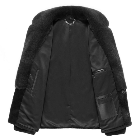 Mink Fur Blazer Suit Coat for Men-Lining