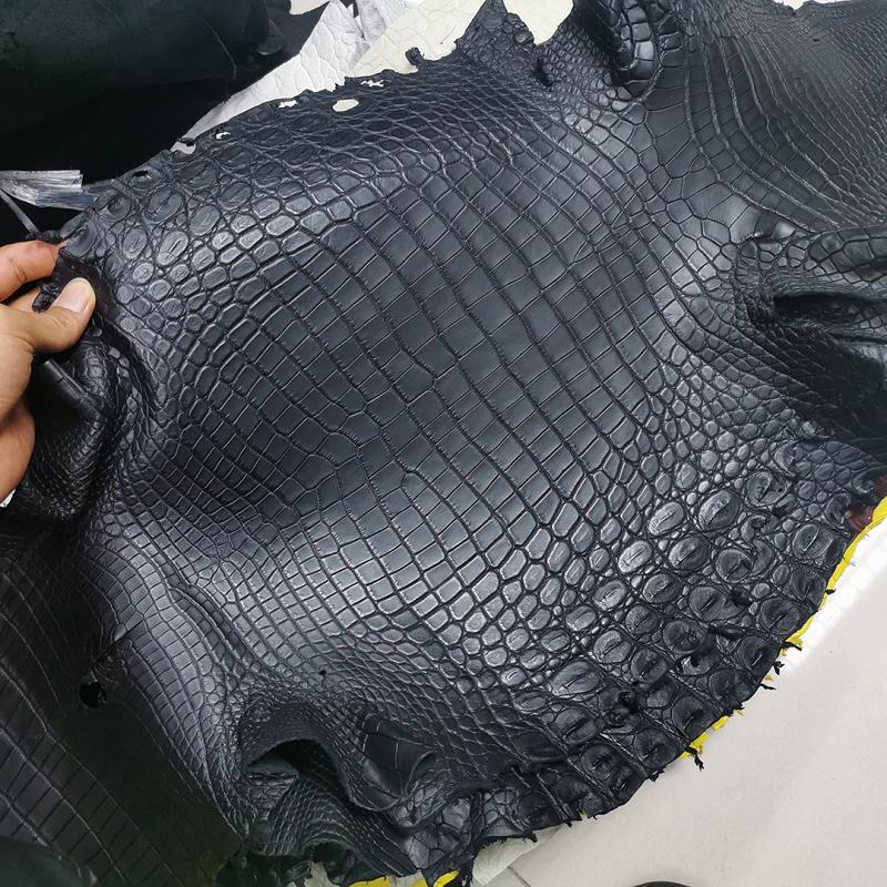 Black Crocodile Leather for Motorcycle Jackets