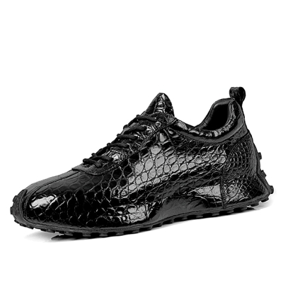 Alligator Chunky Sneakers-Black
