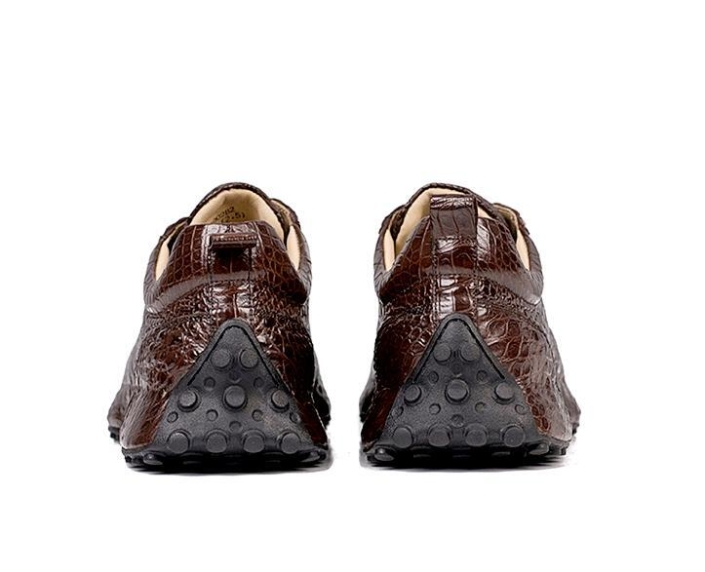 Mens Exotic Sneakers - Alligator Sneakers By Brand  in Color MANTEQUILLA/BLANCO/HUESO