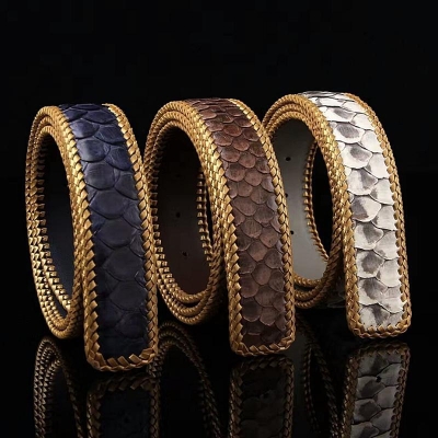 Genuine Python Skin Belts for Men