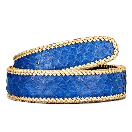 Snakeskin Belts, Python Belts-Blue