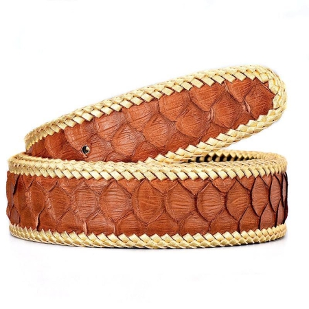 Snakeskin Belts, Python Belts-Brown