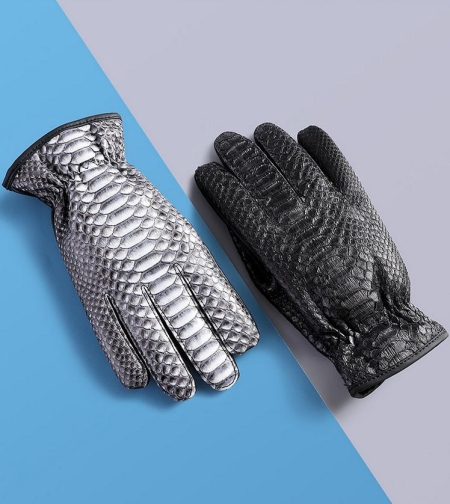 Unisex Snakeskin Gloves