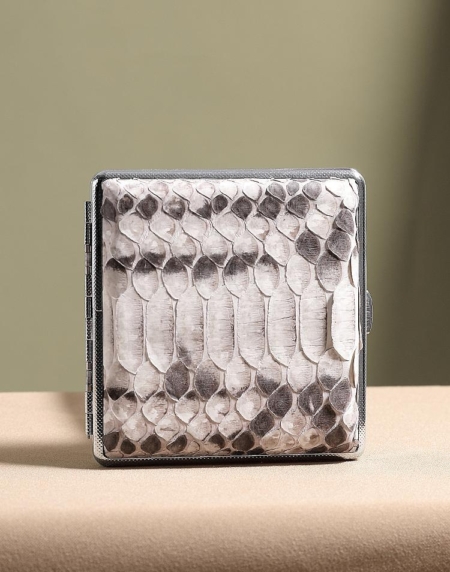 Python Skin Cigarette Case Holder Box for Men and Women