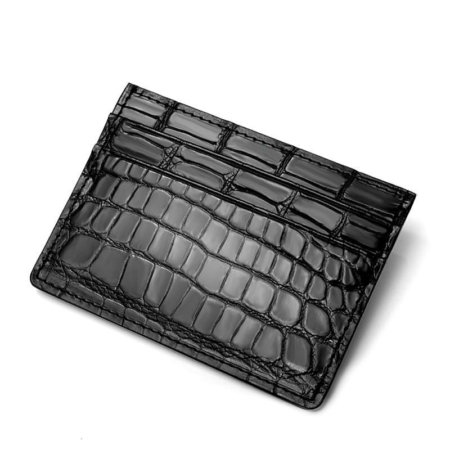 Crocodile and Alligator Card Cases Holders-Black