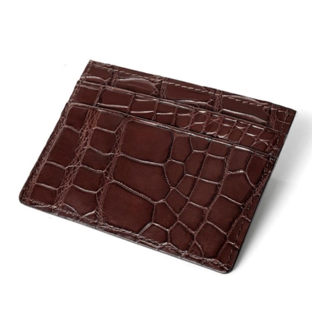 Crocodile and Alligator Card Cases Holders-Brown