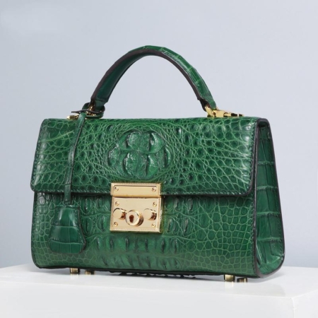 Womens Crocodile Handbags Crocodile Purses-Green