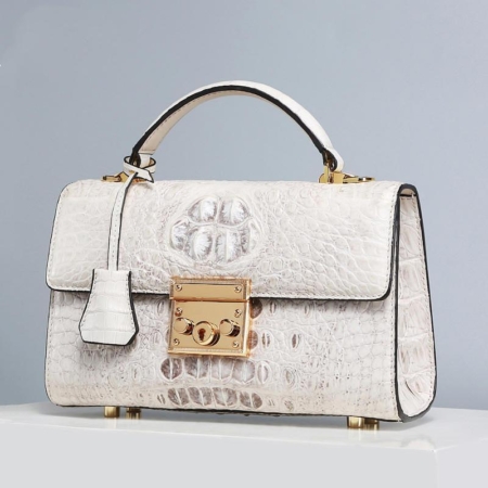 Womens Crocodile Handbags Crocodile Purses-White