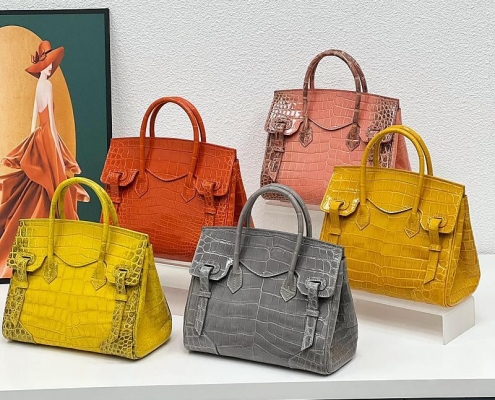 Colorful crocodile bags