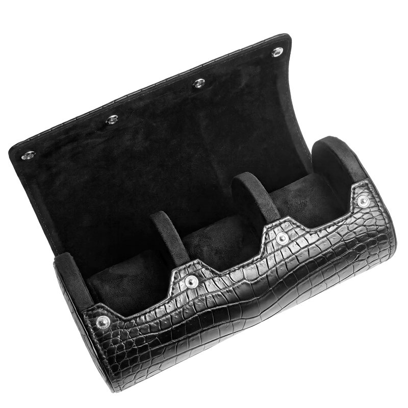 Crocodile Watch Boxes Alligator Watch Roll Cases-interior