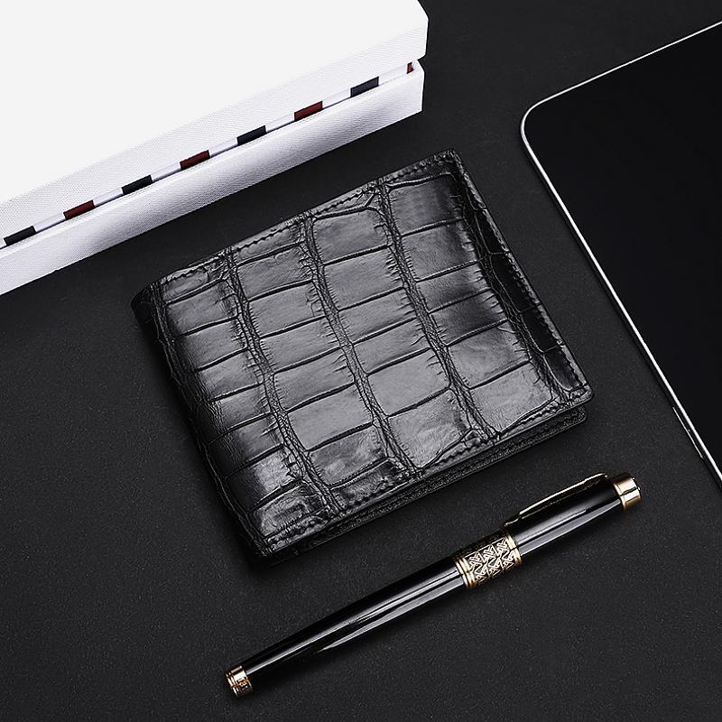 Genuine Full Alligator Skin Wallet for Men-black