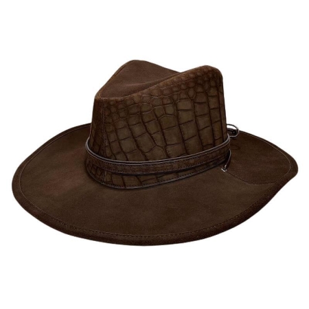 Alligator Cowboy Hats, Crocodile Western Cowboy Hats-Brown