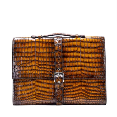 Bespoke Alligator Leather Briefcase Laptop Bag Messenger Bag