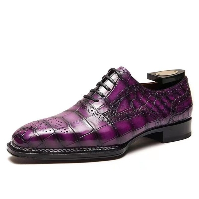 Bespoke Alligator Leather Oxford Shoes Dress Shoes