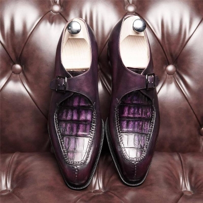 Bespoke Leather Single Monk Strap Loafers