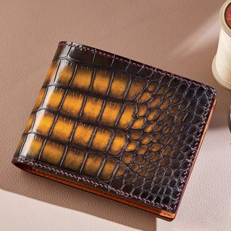 Classic Alligator Bifold Wallets Hand-painted Wallets for Men