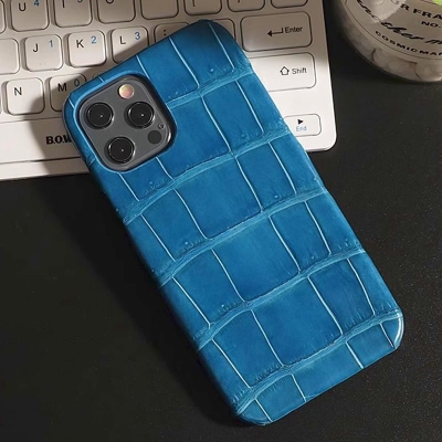 Custom Alligator Leather iPhone Cases-Blue