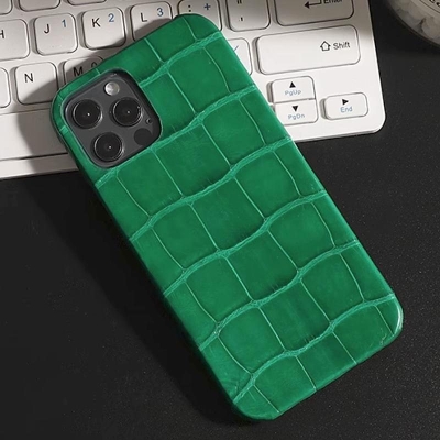 Custom Alligator Leather iPhone Cases-Green