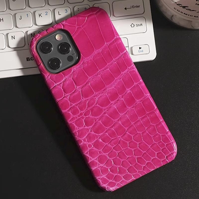 Custom Alligator Leather iPhone Cases-Pink