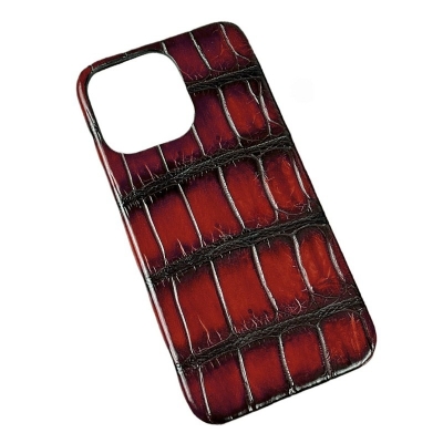 Custom Crocodile Leather iPhone Cases-Burgundy