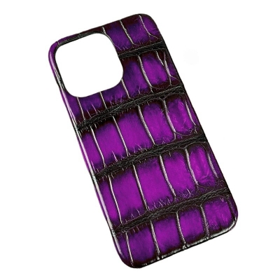 Custom Crocodile Leather iPhone Cases-Purple