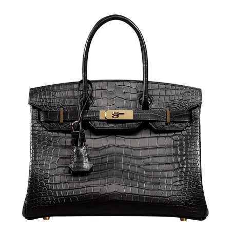 Stylish Alligator Leather Padlock Handbags-Black