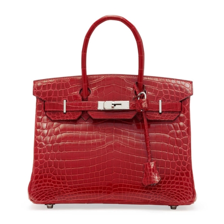 Stylish Alligator Leather Padlock Handbags-Red