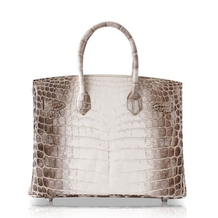 Stylish Alligator Leather Padlock Handbags-White-Back