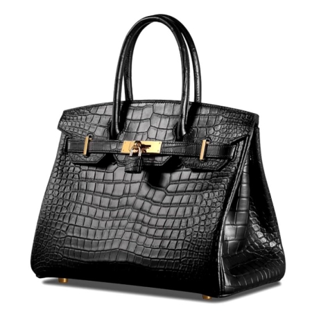 Stylish Alligator Leather Padlock Handbags for Women