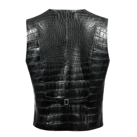 Alligator Motorcycle Vests V-Neck Waistcoats-Back