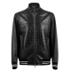 Casual Alligator Bomber Jackets-Black