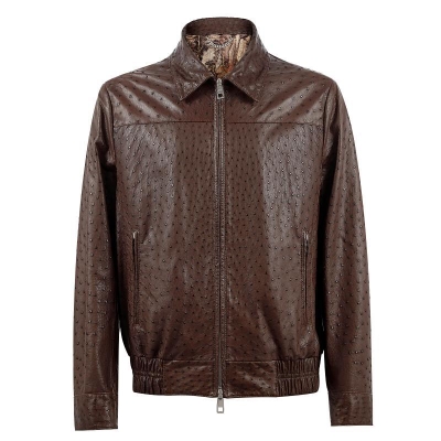 Classic Ostrich Leather Jackets Lightweight Jackets