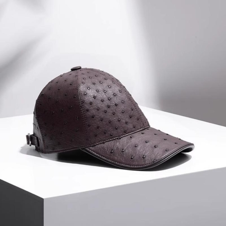 Ostrich Skin Baseball Caps-Black