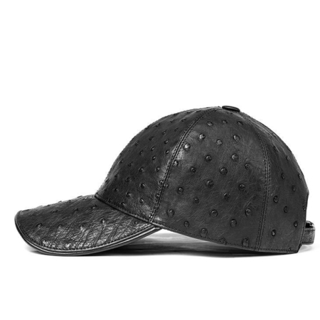 Ostrich Skin Hats, Ostrich Skin Baseball Caps-Black