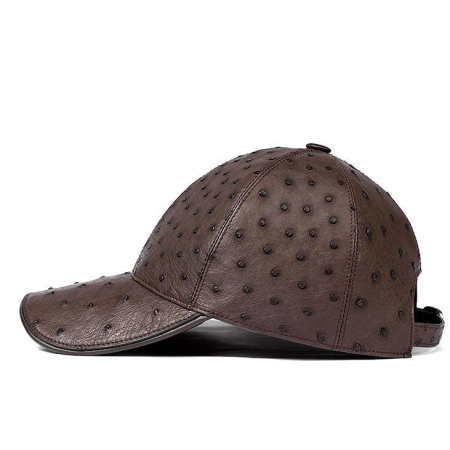 Ostrich Skin Hats, Ostrich Skin Baseball Caps-Brown