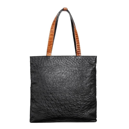 Casual Ostrich Leather Handbags Tote Bags Laptop Bags
