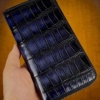Bespoke Patina Leather Wallet Alligator Long Zip Around Wallet - Blue