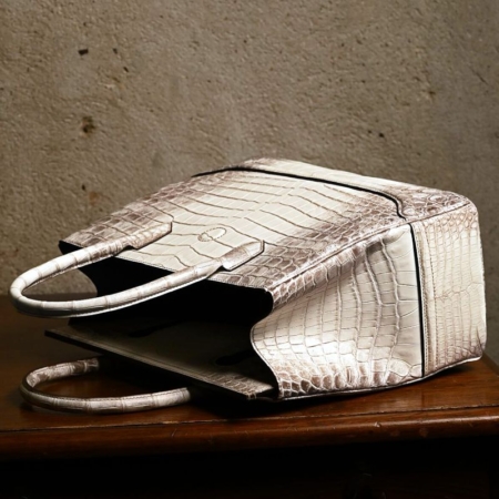 Glacial White Nile Crocodile Handbag - Top
