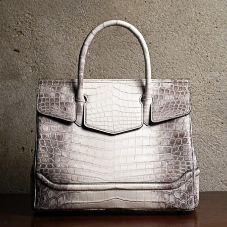 Glacial White Nile Crocodile Handbag for Women
