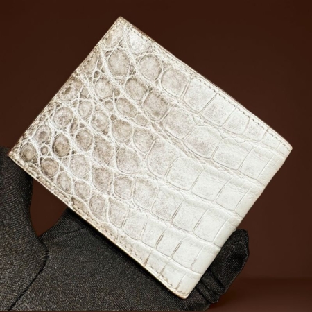 Glacial White Nile Crocodile Leather Wallet for Men