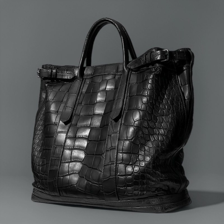 Casual Crocodile Leather Tote Bags Soft Crocodile Weekend Bags - Image 2