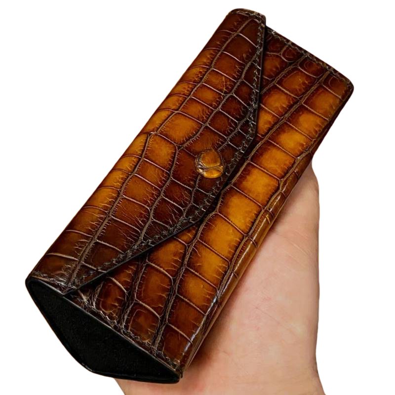 Mens Crocodile Foldable Eyeglasses Sunglasses Cases
