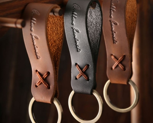 Personalized Leather Keychain for Him