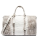 Stylish Glacial White Nile Crocodile Leather Travel Duffle Bag Overnight Bag