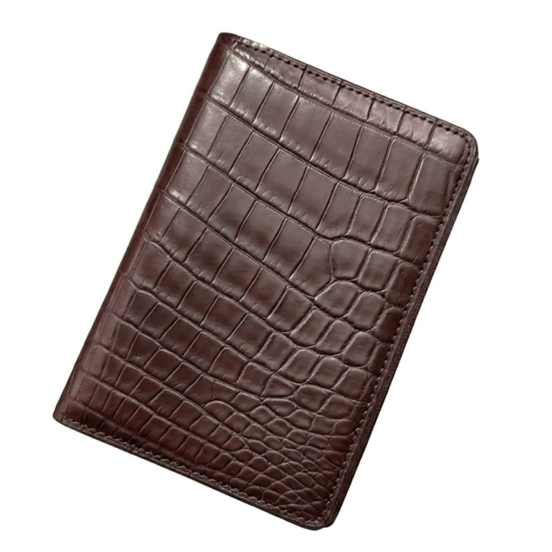 Alligator Passport Holder Crocodile Passport Cover - Brown