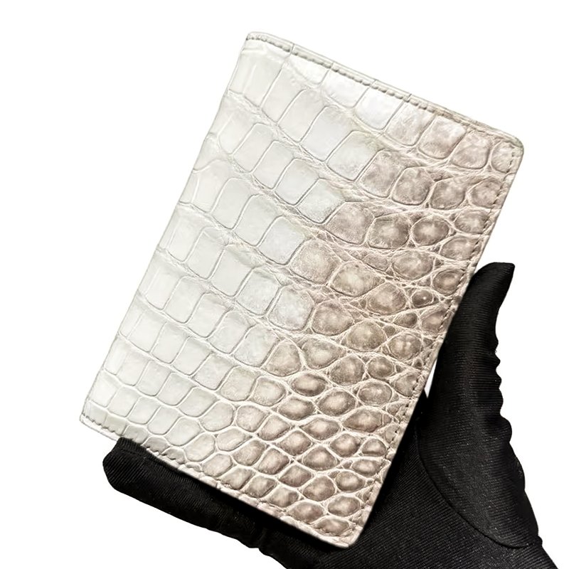 Alligator Passport Holder Crocodile Passport Cover - White