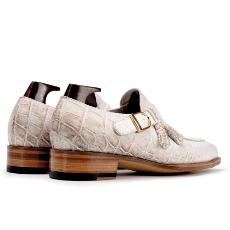 Himalayan Crocodile Leather Tassel Loafers-Heel