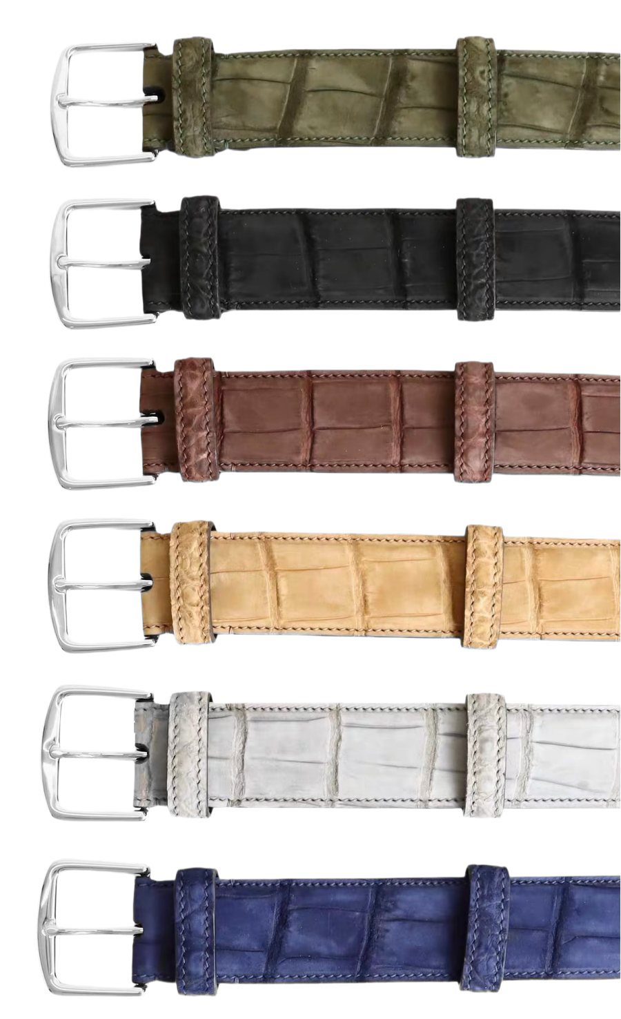 Luxury Suede Crocodile Leather Belts for Men